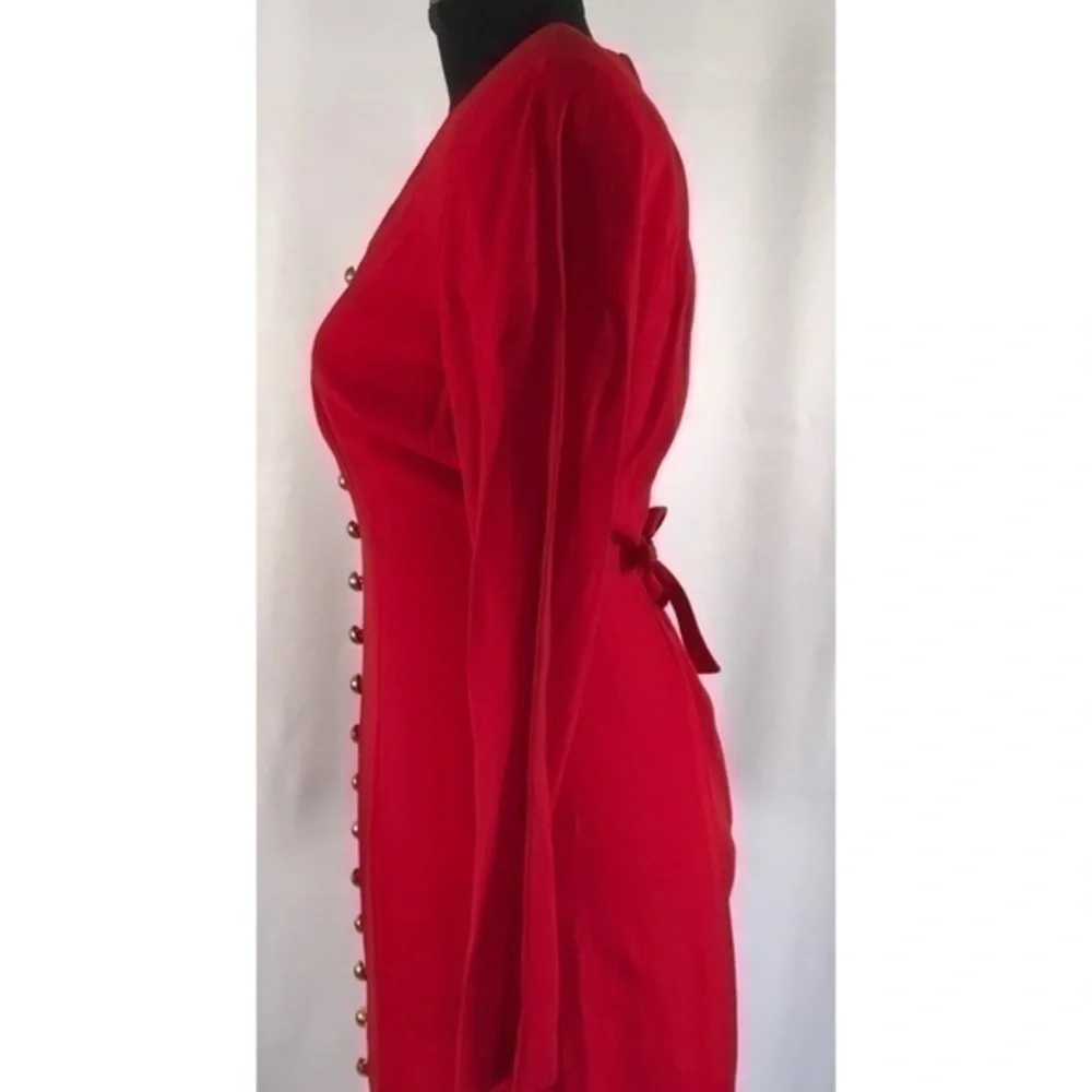Vintage Nina Piccalino Red Midi Pencil Dress - Picture 11 of 14